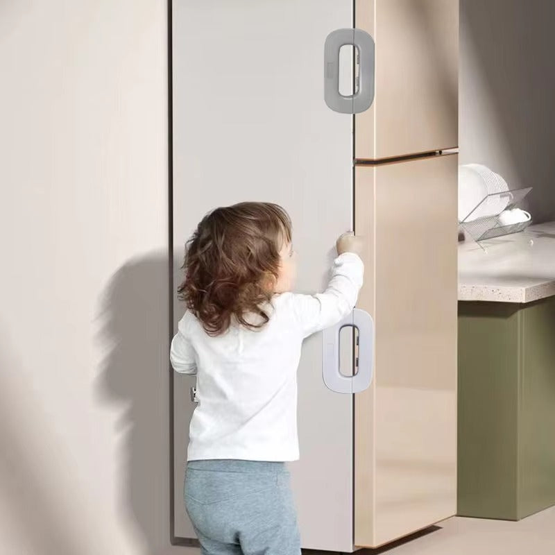 Child Safety Refrigerator Lock, Refrigerator Door Lock, Self Adhesive Freezer Door, Refrigerator Door, Double Safety Button, Home Safe Design, Child Proof Refrigerator Door Lock Multi color
