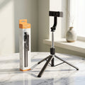 4 In 1 R1SL Selfie Stick Featuring A Bluetooth Remote, Tripod Stand, Light And Retractable Mobile Holder - With Light