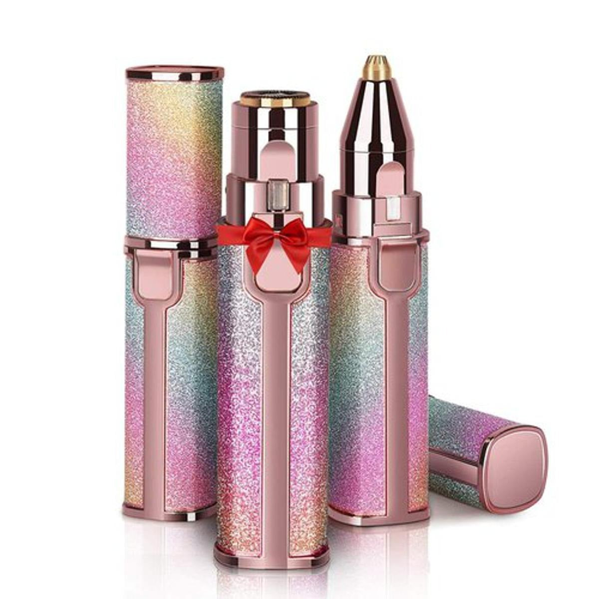 Flawless 2 In 1 Eyebrow Trimmer Multi Attractive Color With USB Charging Cable And Cleaning Brush